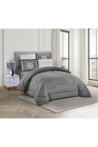 NOON طقم سرير فاخر مزدوج من الألياف الدقيقة مكون من 4 قطع