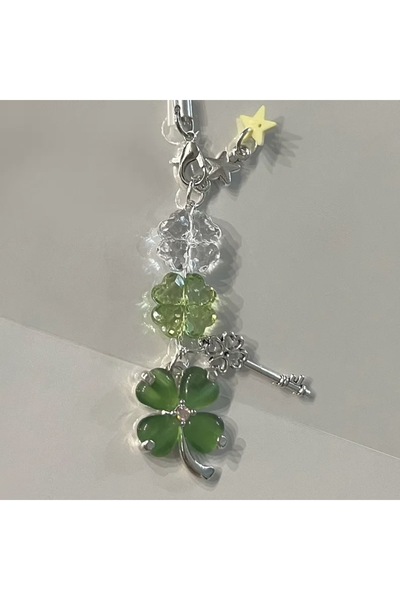 Miniso green Lucky Leaf Phone Charms Pendant Cute Key Chain Cases For Phone C...