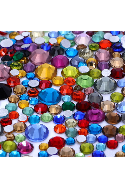 Choice أحجار الراين الزجاجية المستديرة المسطحة متعددة الألوان، 1440 قطعة بأحج...