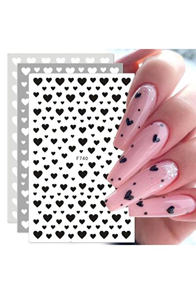 Choice 3pcs F740 F738 3 Packs 3D Laser Heart Alphabet Nail Art Stickers Nail Art Decorations Flowers Stars