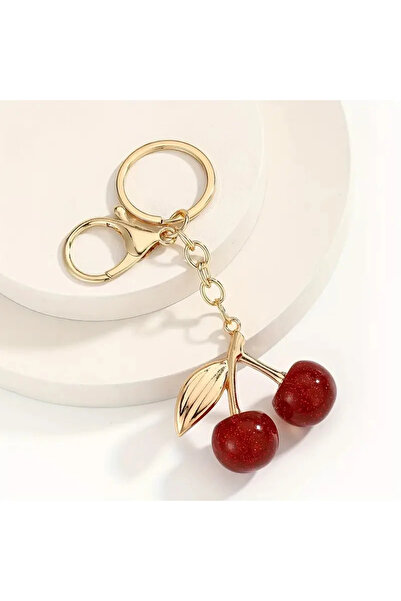 Choice سلسلة مفاتيح أنيقة على شكل كرز للسيدات، مصنوعة من سبيكة متينة وقوية، مزودة بمشبك لوبستر، متعددة الاستخدامات