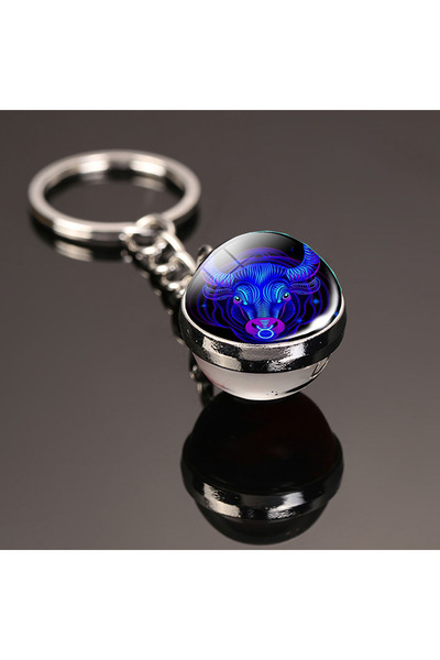 Choice Taurus 12 Constellation Key Chain Luminous Double Sided Glass Ball Pen...