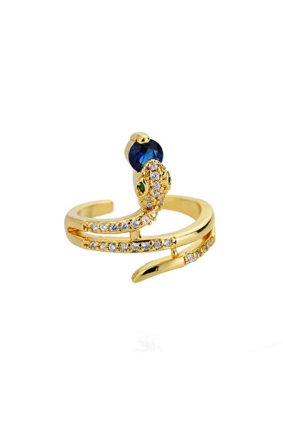 Choice خاتم ثعبان من الفولاذ المقاوم للصدأ للنساء والرجال، لون ذهبي، مفتوح وق...