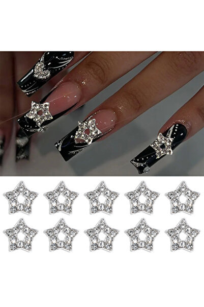 Choice 01 تاج قلب ثلاثي الأبعاد رائع مرصع بخمسة أحجار الراين، دلايات أظافر، م...