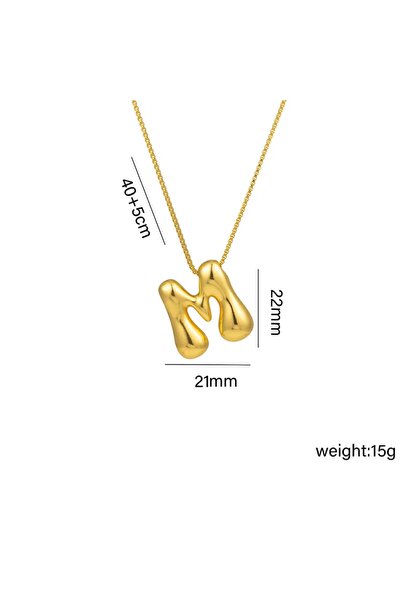 Choice 45cm TP-04750-01 Gold Plated Personalized Bubble Letter Necklace for W...
