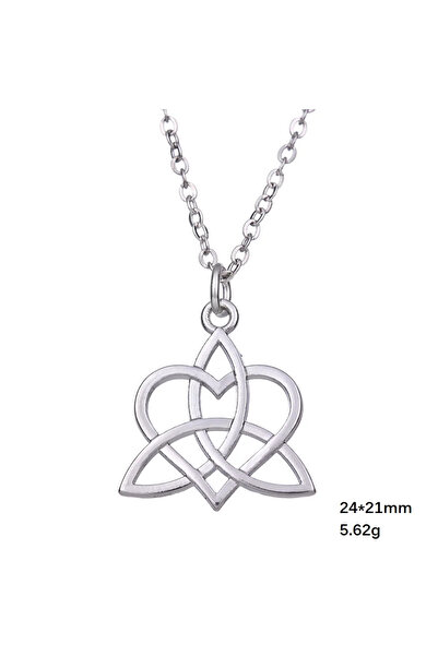 Choice قلادة بتصميم عقدة الحب الهندسية من طراز سكايريم فايكنج سلتيك، سلسلة فضية عتيقة ثلاثية الطبقات
