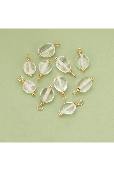 Choice White Crystal 10pcs High Quality Handmade Golden Plated Natural Stones...