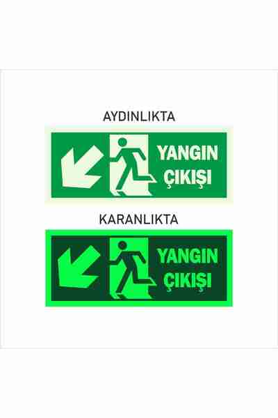 Sek Trend Fotolümen Fosforlu Acil Çıkış Folyo Sol Aşağı Yön Levhası 19.5x8 cm