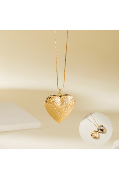Choice قلادة رومانسية على شكل قلب مع رسالة، سلسلة ذهبية اللون، NC24Y0556-1، ل...
