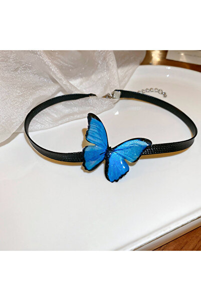 Choice necklace Blue Butterfly Necklace Bracelet Jewelry Set for Women Boho L...