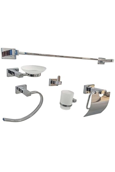 Radinavico Set de 6 accesorii pentru baie, Radinavico, 60cm, crom