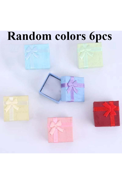 Choice علبة هدايا صغيرة لتخزين المجوهرات بألوان عشوائية، 6 قطع، مثالية للقلائ...