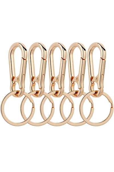 Choice سلسلة مفاتيح من الذهب - 5 قطع من 2 إلى 6 قطع من مشبك حلقة تسلق معدنية ...