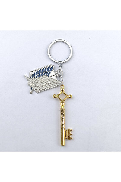 Miniso K1017-1-gold Anime Attack On Titan Keychain Shingeki no Kyojin Scoutin...