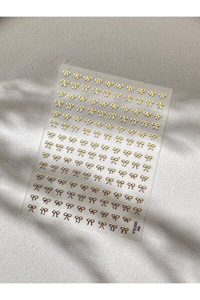 Choice قطعة واحدة من ملصقات تزيين الأظافر على شكل فيونكات ملونة منقوشة، ذهبية...