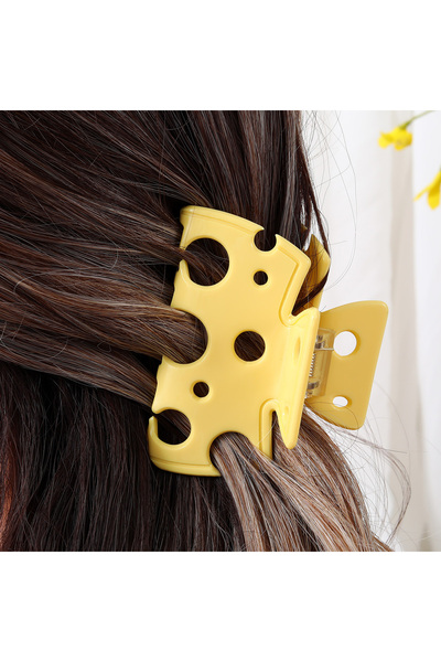 Choice مشبك شعر أنيق ولطيف على شكل جبن مصنوع من الأسيتات H215 - حامل ذيل حصان...