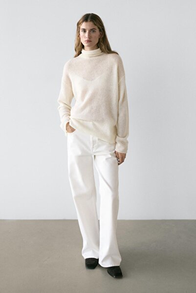 Massimo Dutti Yünlü dik yaka triko kazak