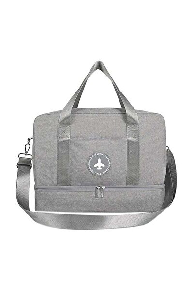 Little Story حقيبة سفر للأطفال مزودة بحزام كتف ومصنوعة من مواد متينة - رمادي