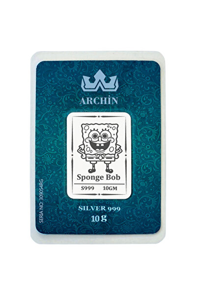 archin Kulce Tasarımlı Sünger Bob Temalı Doğum Günü Hediyesine Özel Saf Koleksiyonluk Gümüş-767