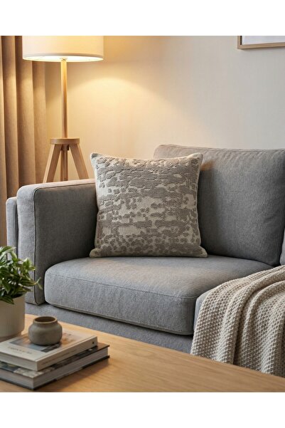 MACASA 100% Organic Cotton Boucle Woven Scandinavian Bohemian Style Single Decorative Premium Throw Pillow Cover