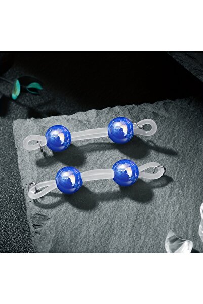 Choice حلقات حلمات زرقاء ملكية سطحية وجلدية، سلاسل خرز هندسية بدون ثقب - ألوا...