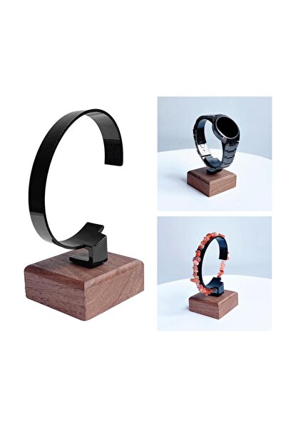 Choice حامل عرض ساعات متعدد الوظائف على شكل حرف C أسود اللون، يُستخدم كحامل ع...