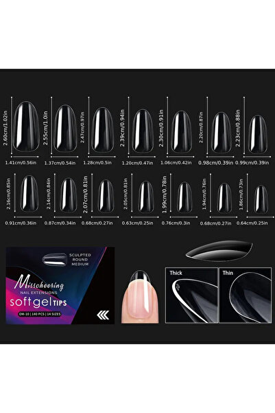 Choice مجموعة فاخرة من 10 أو 120/140 قطعة من أطراف الأظافر الصناعية بلون اللو...