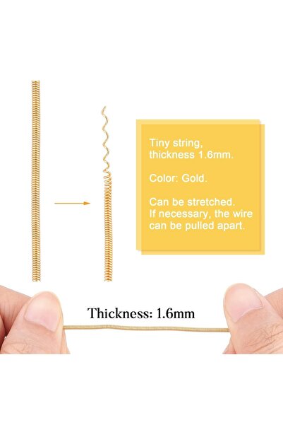 Choice AECH02-18235، 5 لفات من سلك نحاسي حلزوني مطلي بالذهب، عيار 14، طول 7.8...