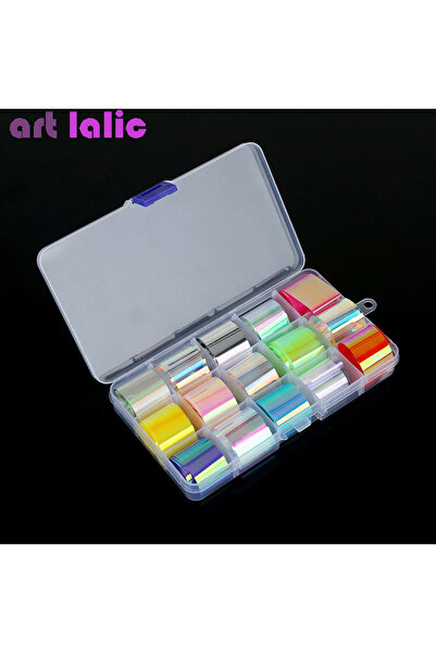 Choice Colorful 15pcs Starry Sky Laser Nail Foils Colorful Shimmer Rainbow Ef...