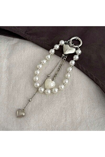 Choice M00067 Ingemark Delicate Imitation Pearl Love Heart Keychains for Wome...