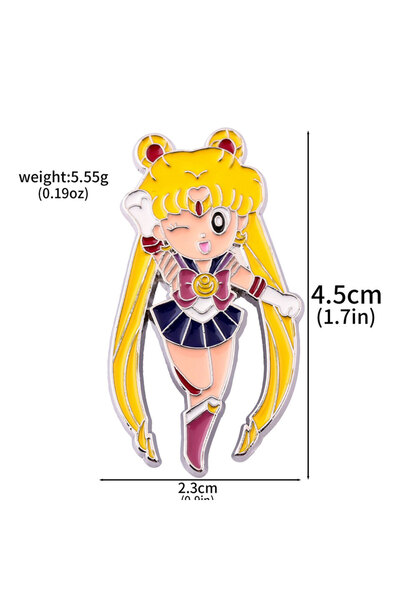 Miniso دبوس مينا لشخصية فتاة القوة اللطيفة من الأنمي X00645، دبوس قابل للتجمي...