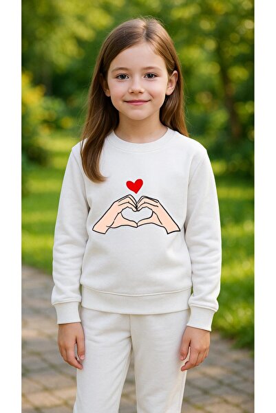playwear Φούτερ ομάδας HEART HAND V3 με στάμπα για κορίτσια και αγόρια, με λα...