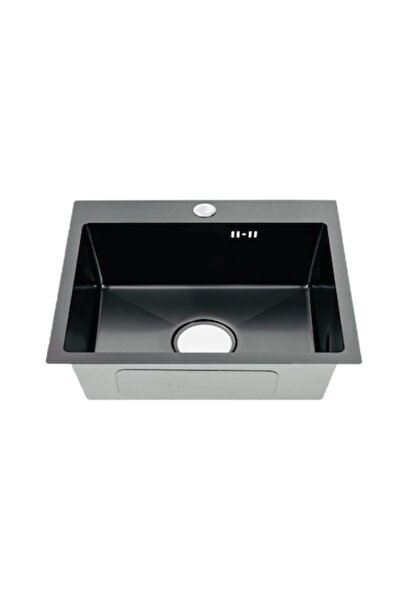 Radinavico kitchen sink, stainless steel 304, drain kit and drainer included, 60x45, matte gray