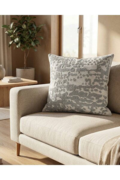 MACASA 100% Organic Cotton Boucle Woven Scandinavian Bohemian Style Single Decorative Premium Throw Pillow Cover