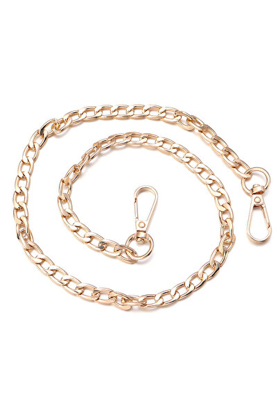 Choice سلسلة حقائب بديلة من الألومنيوم والمعدن، بطول 120 سم، لون ذهبي فاتح، م...