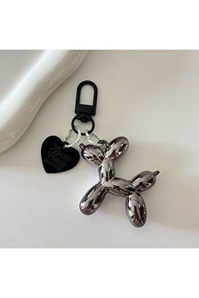 Choice سلسلة مفاتيح على شكل مسدس أسود، مستوحاة من موضة البانك وأزياء الألفية الجديدة، مزينة بالبالونات والكلاب، مناسبة للنساء، قلادة للحقيبة، مجوهرات صغيرة، زينة للسيارة للبنات