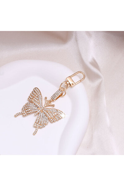 Choice Gold 1pc Alloy Rhinestone Butterfly Keychain Fashion Cute Bag Key Chai...