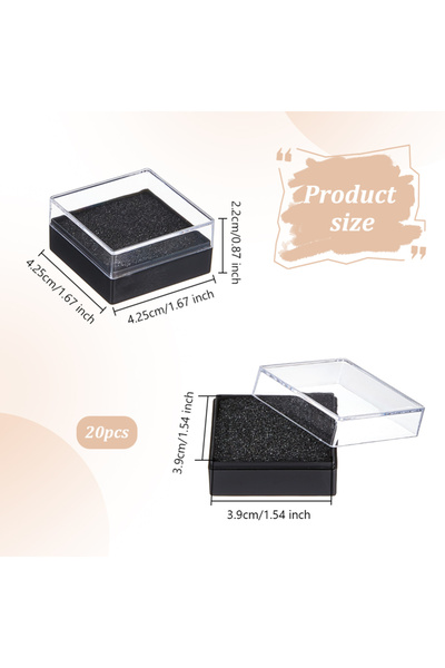 Choice AECH02-18119، 20 علبة هدايا بلاستيكية شفافة للدبابيس، مقاس 2 × 1.7 × 0...