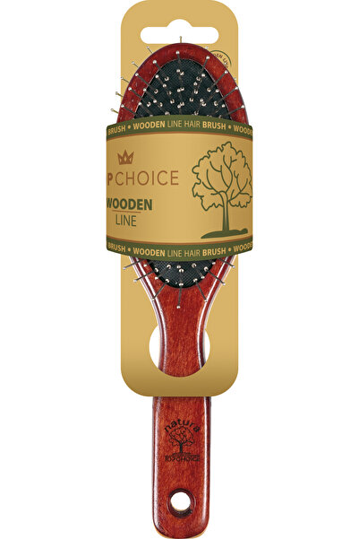 Top Choice Hair Brush – Rounded Shape, Two-Color Wooden Line