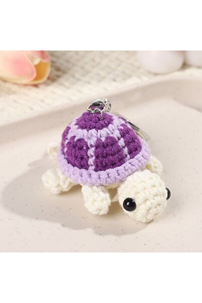 Choice 5 1pc Adorable Turtle Keychain, Handmade Crocheted Miniature Turtle Pl...