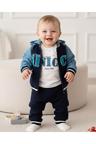 voyyo kids baby Baby Boy Transitional 3 Pieces, Hooded with Jacket, 1-2-3 Yea...