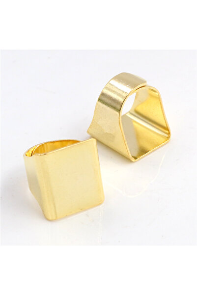 Choice طقم حلقات مربعة قابلة للتعديل من النحاس المطلي بالذهب، 20 مم، 5 قطع، ك...