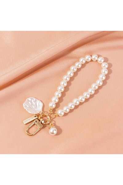 Choice Silver Cute Pearl Keychain for Women Girls Shiny Pearl Bead Shell Phon...