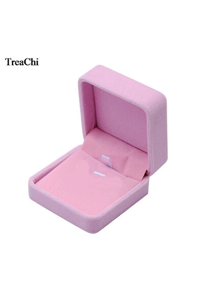 Choice صندوق مجوهرات أنيق من المخمل الوردي، صندوق خواتم، صندوق زفاف، صندوق أق...