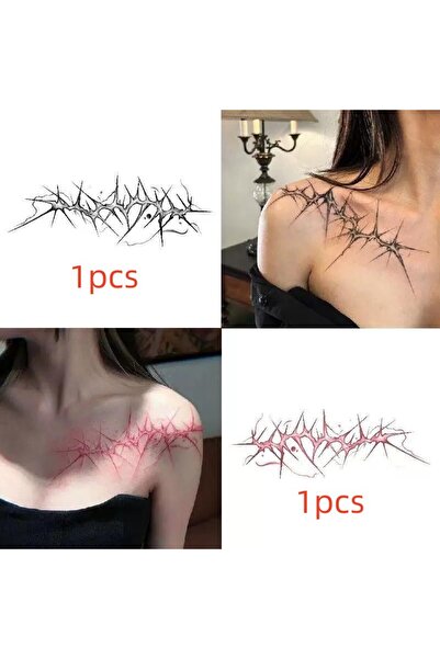 Choice ملصق وشم شوكة الكتف 1 ب 1 ر، وشم مزيف للهالوين، زي تنكري، بانك، للنساء...