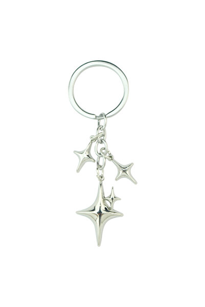Choice silver Y2K Keychains Star Moon Metal Key Rings For Women Men Friendshi...