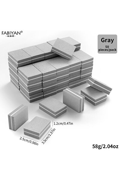 Choice عبوة من 50 قطعة من مبردات الأظافر الإسفنجية الصغيرة ذات الوجهين، لون ر...