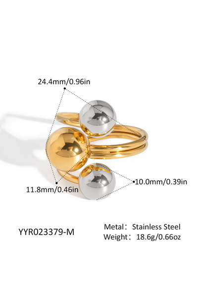 Choice YYR023379-M XIANING Stainless Steel Creative Individualistic Ball Ring...