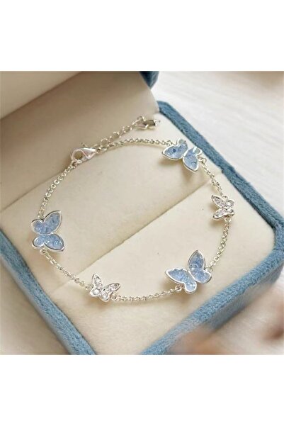 Choice BR24Y0968 Light Luxury Shiny Zircon Butterfly Bracelet For Women Blue ...