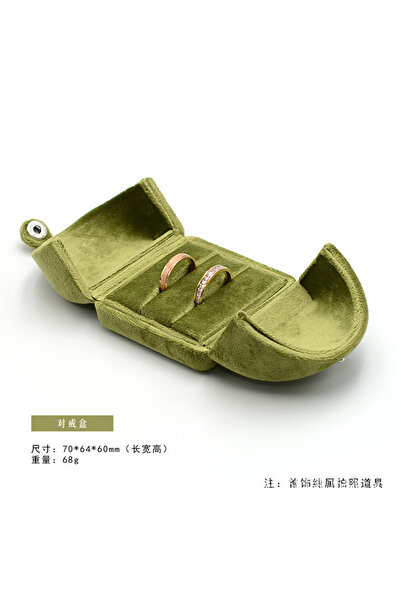 Choice علبة خواتم مزدوجة خضراء اللون، علبة خواتم مخملية أصلية بفتحتين، علبة خواتم مزدوجة، علبة أقراط، علبة قلائد